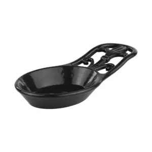 Home Basics Cast Iron Fleur De Lis Spoon Rest, Black