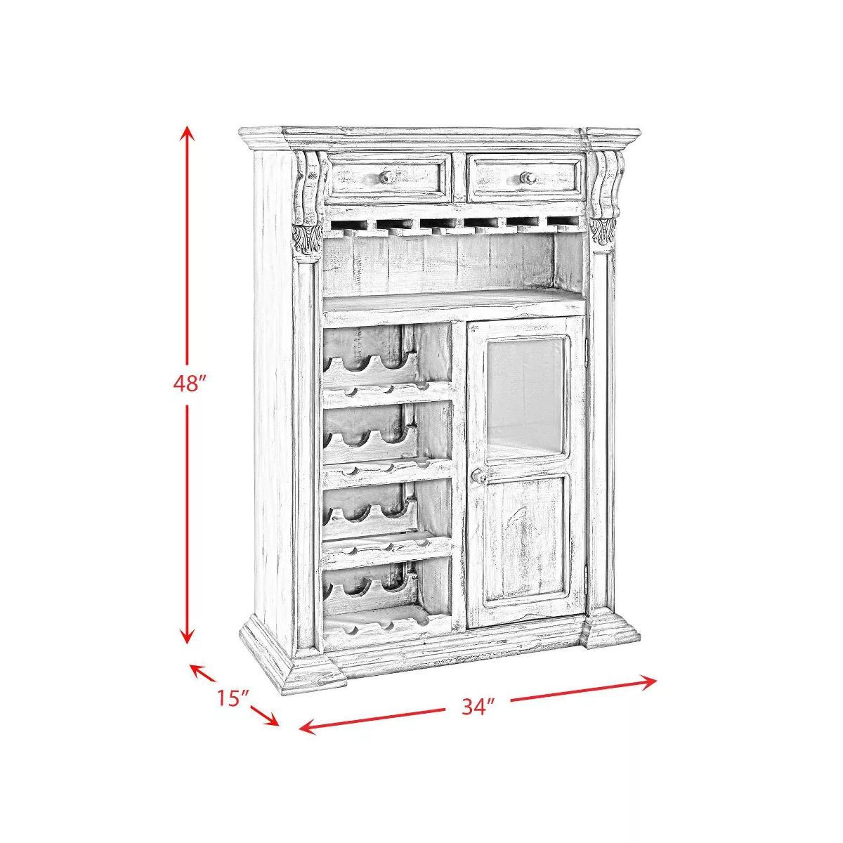 Celia Bar Console Light Gray - Picket House Furnishings