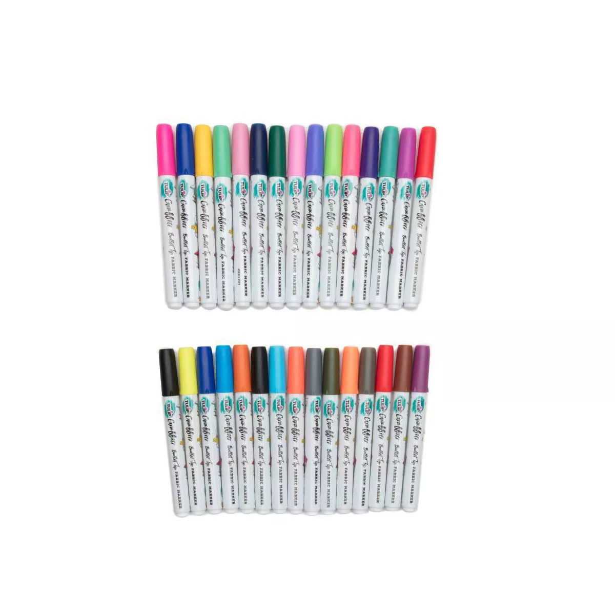 Tulip 30ct Rainbow Graffiti Bullet Tip Fabric Markers