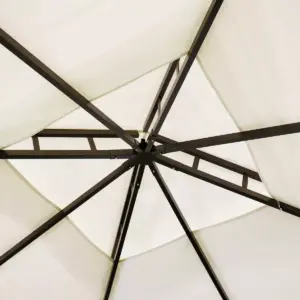 Sunnydaze Outdoor Rectangle Soft Top Patio Gazebo with Screens and Privacy Walls - 10' x 10' - Cream
