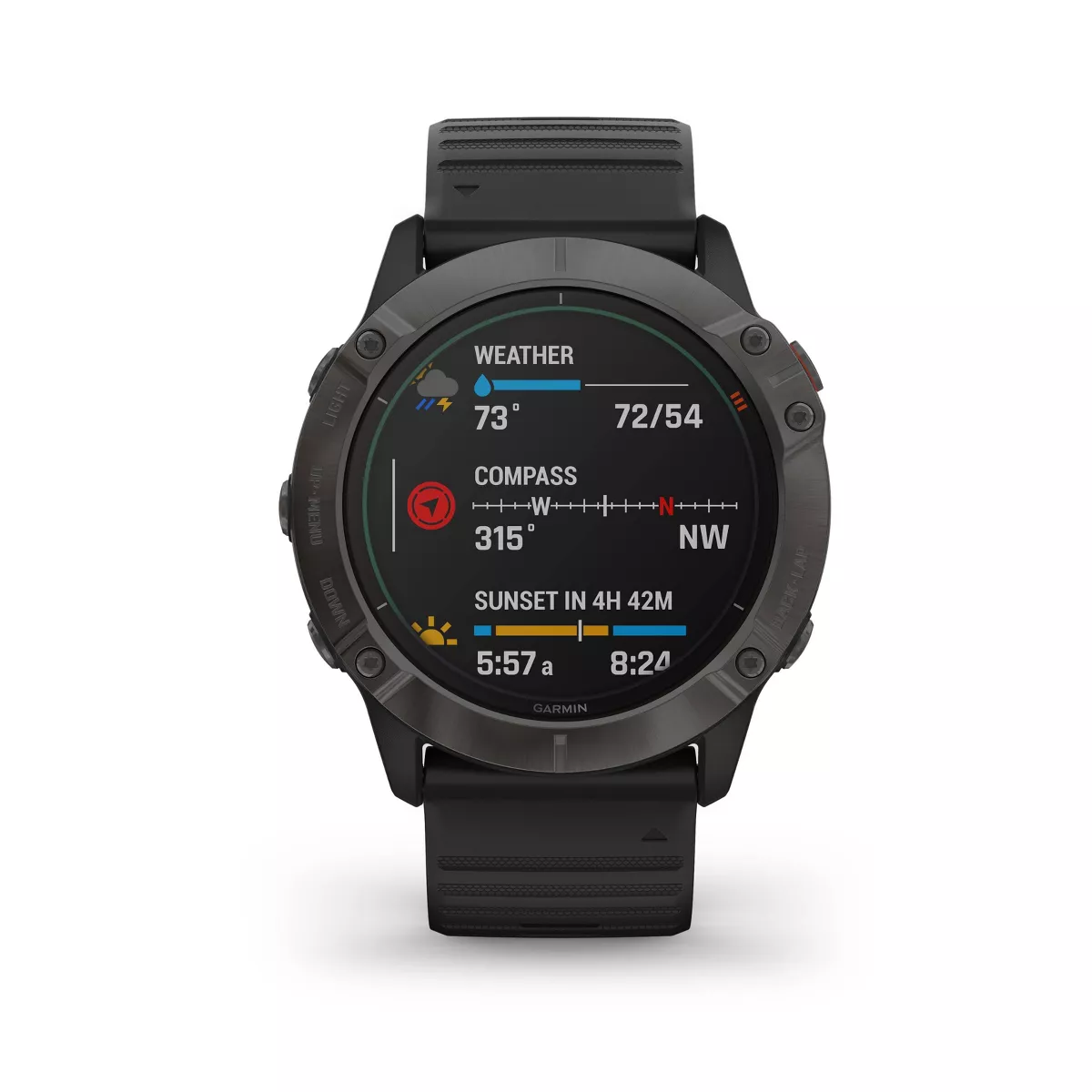 Garmin fenix 6X Pro Solar Titanium Carbon Gray - Black Band