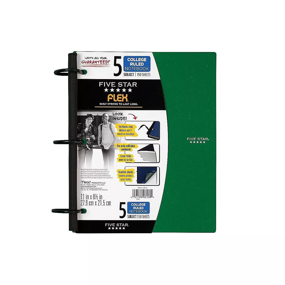Five Star 5-Subject Notebook, 8.5 x 11 08128