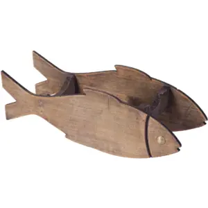 Vintiquewise Wooden Fish Shaped Vintage Decorative Single Bottle Wine Holder