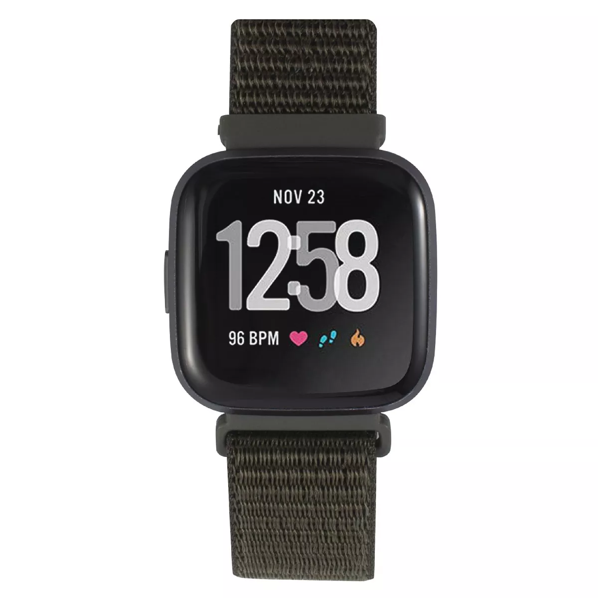 Insten Soft Woven Nylon Band for Fitbit Versa 2 / 1 / Lite / SE, Replacement Strap, Green