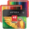 Arteza Professional Watercolor Pencils, Assorted Colors, Coloring Set for Adults Kids Artists, Non-Toxic - 48 Pack (ARTZ-2846)