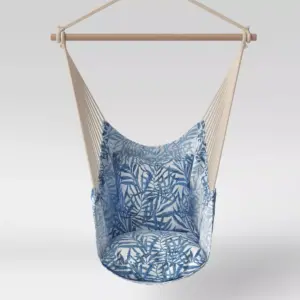 Pillowtop Hammock Chair with Spreader Bar Navy Tropical Leaf - Threshold™