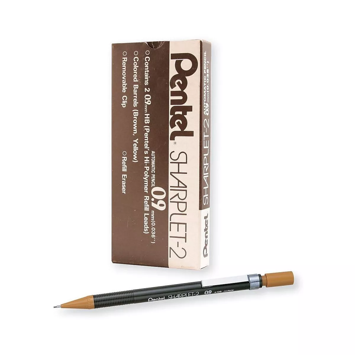 Pentel Sharplet-2 Mechanical Pencil 0.9 mm Brown Barrel A129E