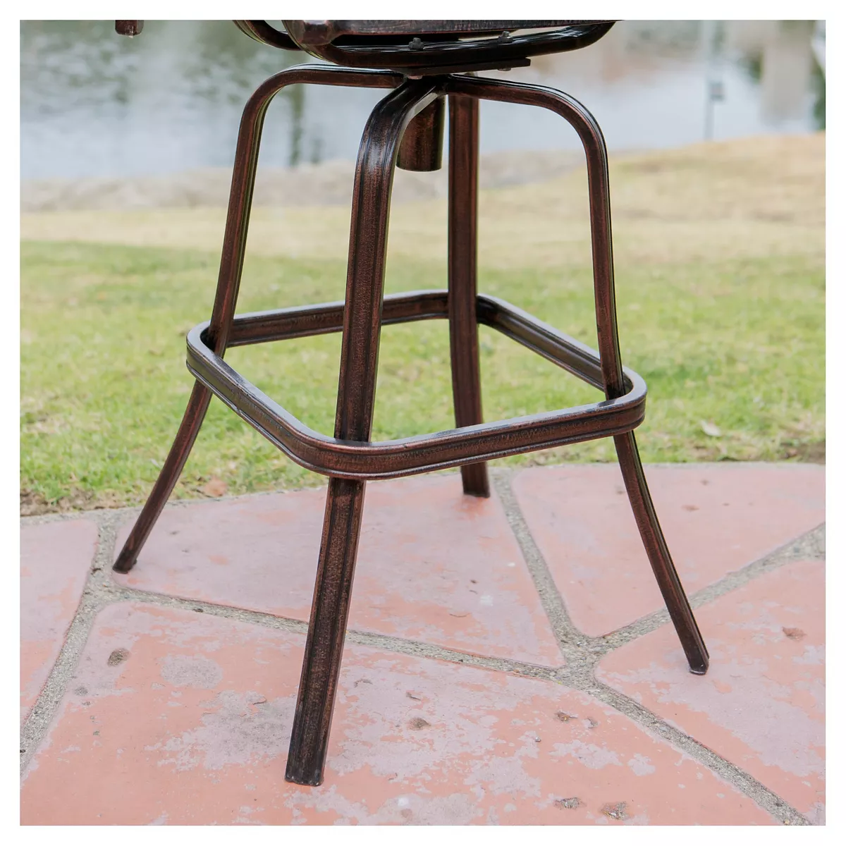 Sebastian Set of 2 Cast Aluminum Patio Barstool - Copper - Christopher Knight Home