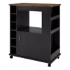 Clementine Kitchen Cart Black/Old Fashioned Pine - Room and Joy