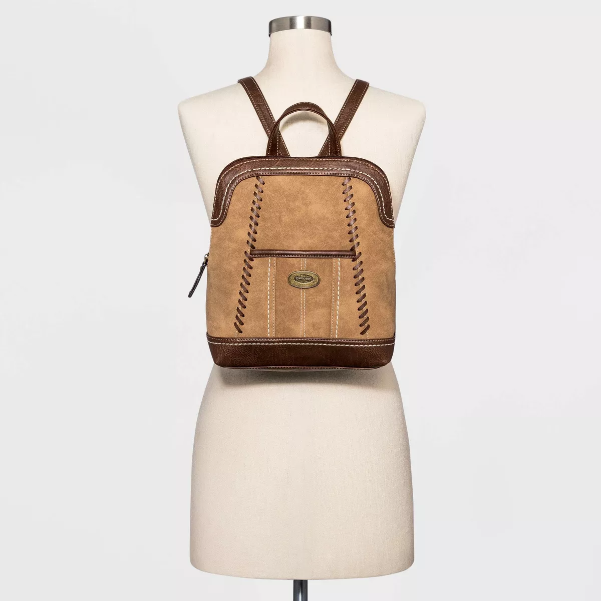 Concept Zip Closure Backpack - Brown