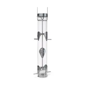 Droll Yankees Classic Finch Feeder with Ring Pull Advantage - Silver