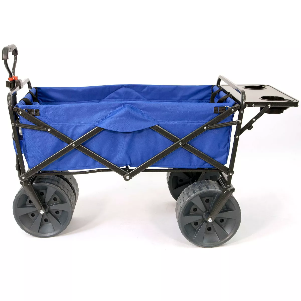 Mac Sports Heavy Duty Steel Frame Collapsible Folding 150-Lb Capacity Outdoor Beach Garden Utility Wagon Cart with 4 All Terrain Wheels & Table, Blue