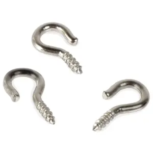 Okuna Outpost 500 Pack Vinyl Coated Screw Eye Hooks, Cup Hook, Silver, 0.21