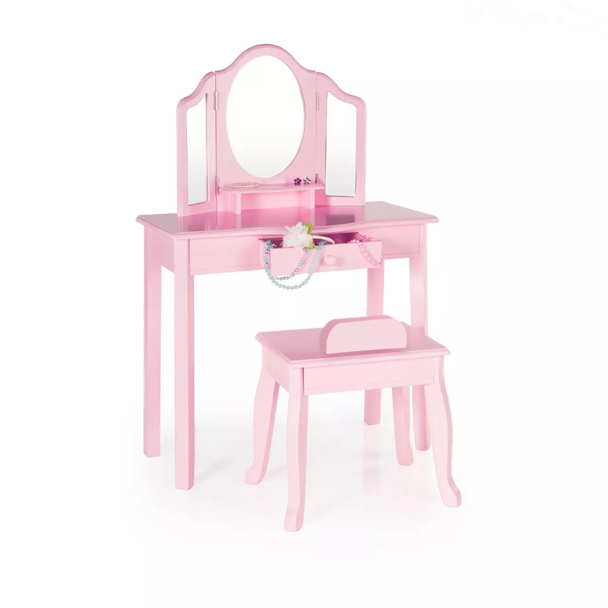 Kids' Classic Vanity and Stool Pink - Guidecraft