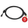Monoprice USB Type-A to Micro Type-B 2.0 Cable - 6 Feet - Black (5 Pack) 5-Pin, 28/24AWG, Gold Plated Connectors, For Smartphones and Tablets