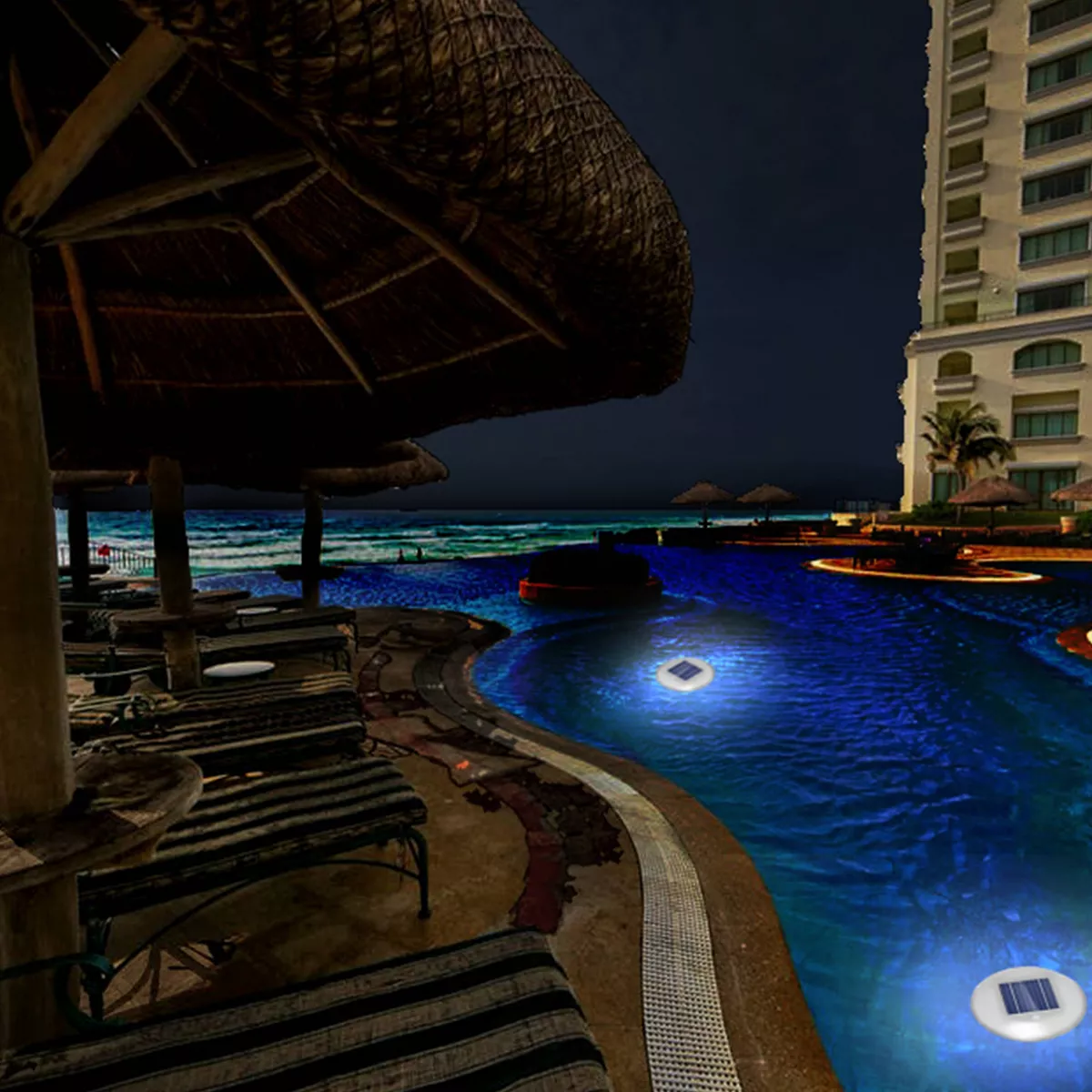 Solar LED Outdoor Pool Lights White - Techko