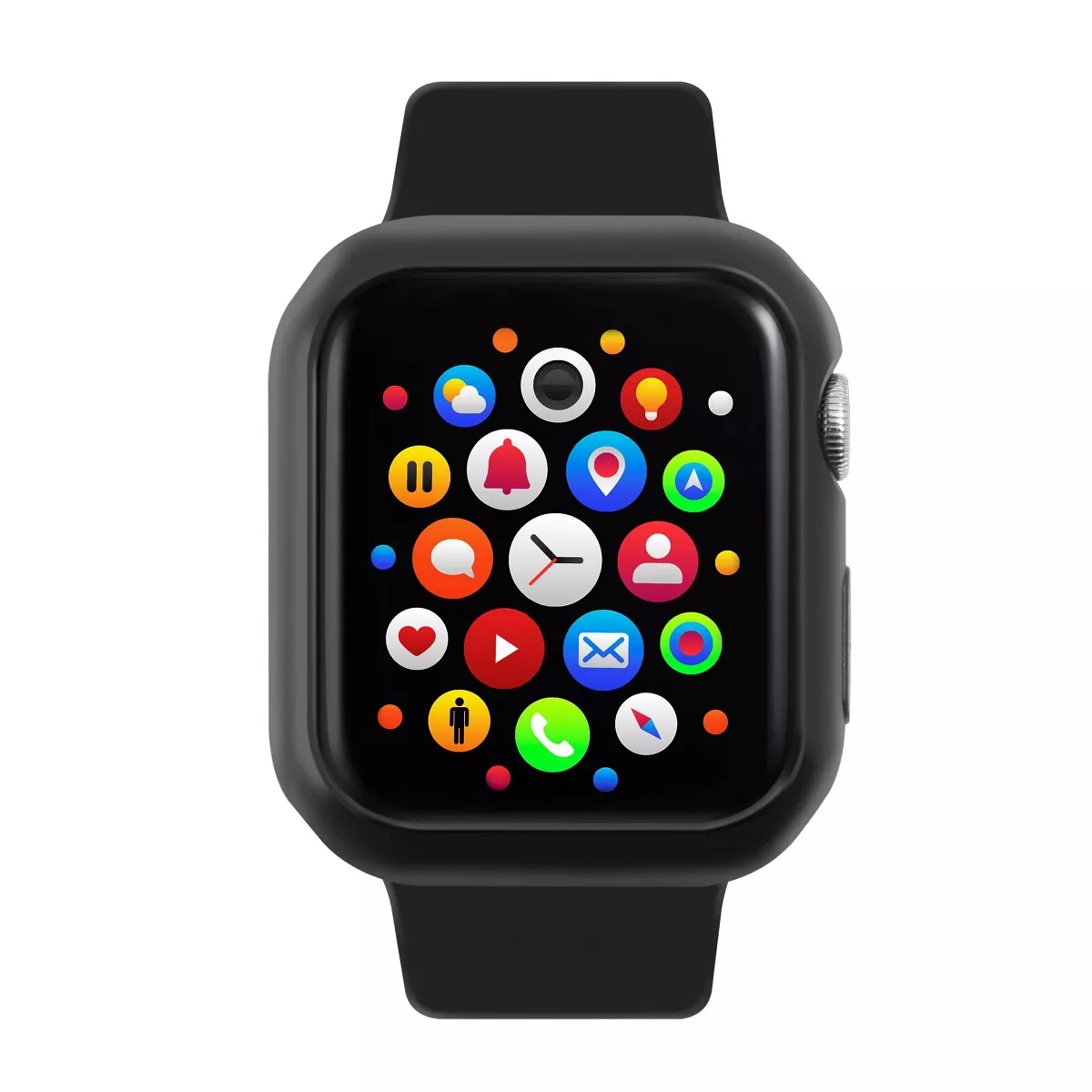 Insten 2 Pack Case Compatible with Apple Watch 40mm Series SE 6 5 4, Protective Rugged Bumper, Soft TPU Protector, Black and Clear Case