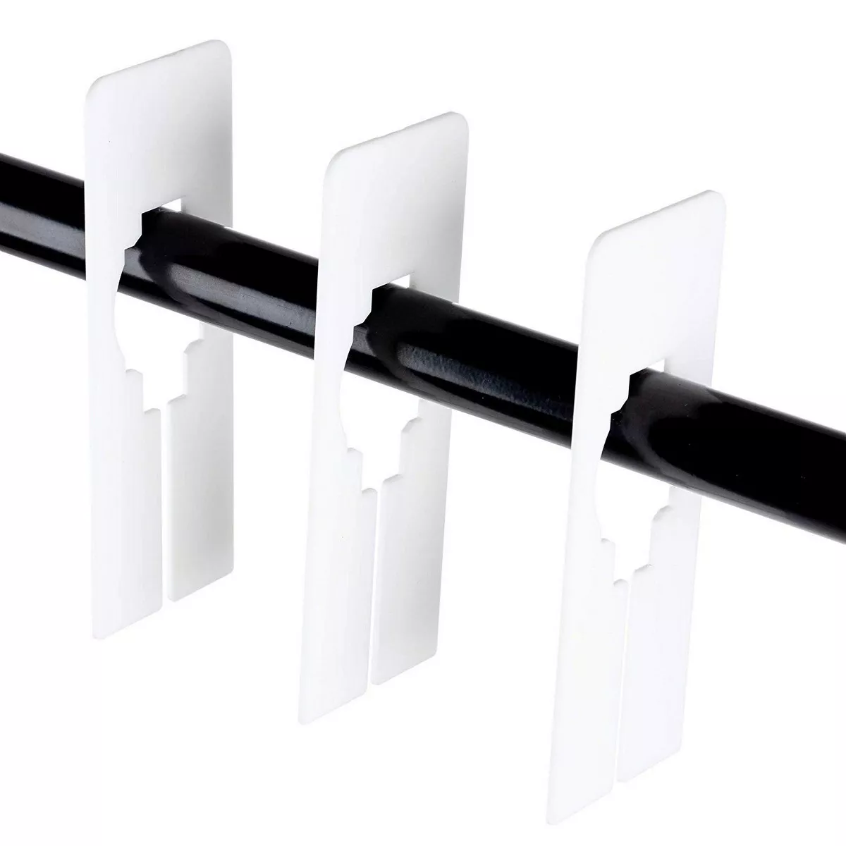 Juvale 60-Pack Clothing Rack Size Hanger Dividers, Hanging Closet Dividers for Home & Cloth Store, White Blank Rectangle 5”x2”