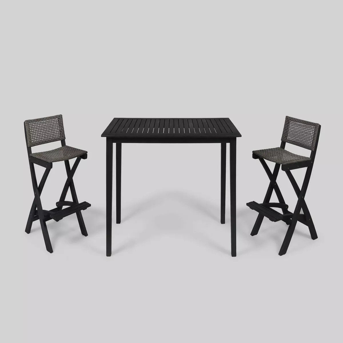 Polaris 3pc Wood and Wicker 45