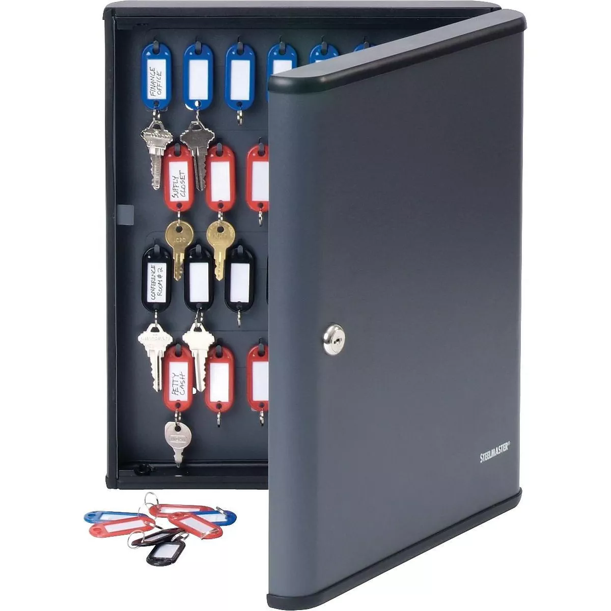 SteelMaster Security Key Cabinets 90-Key Steel Charcoal Gray 12 x 4 1/4 x 14 3/4 2017290G2