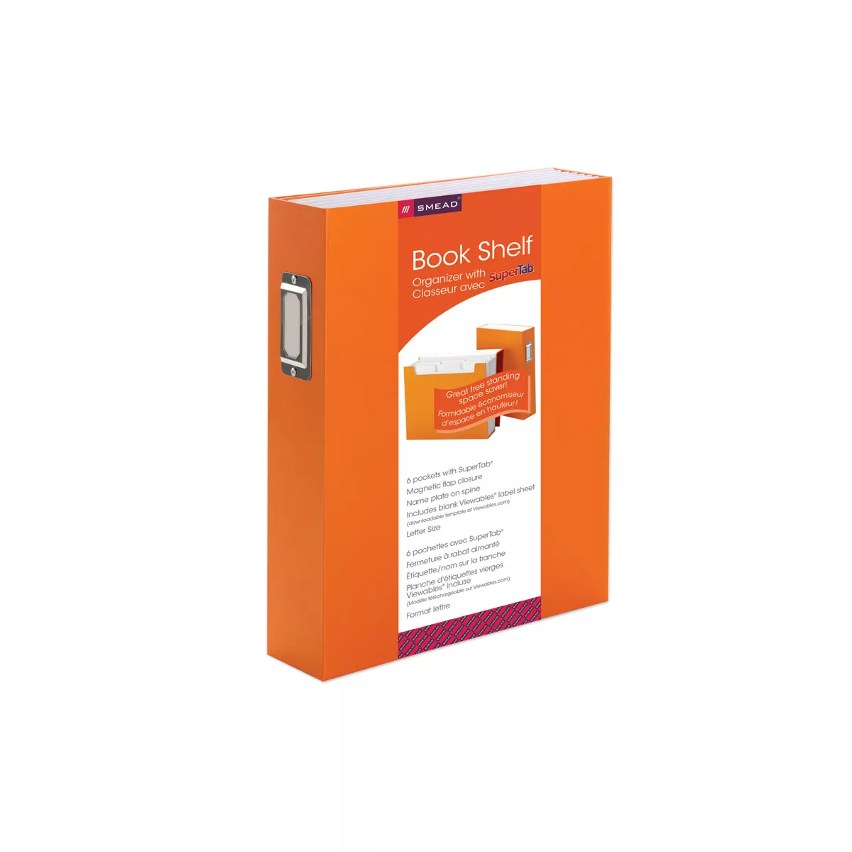 Smead Book Shelf Organizer with SuperTab 6 Pockets 2 1/2