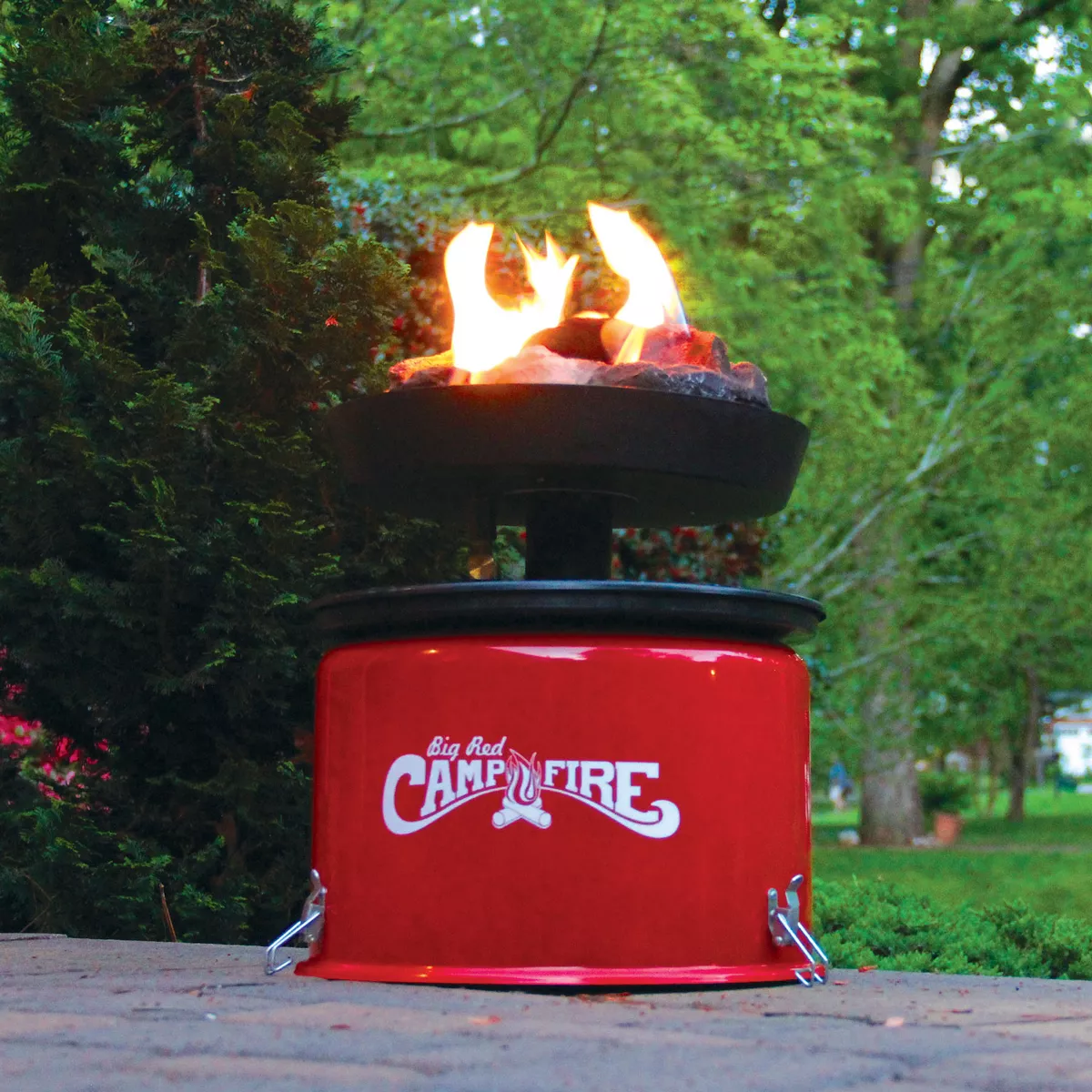 Camco 58035 Big Red Campfire Compact Outdoor Portable Tabletop Propane Heater Fire Pit Bowl for Camping, Tailgating, and Patios, 13.25 Inch