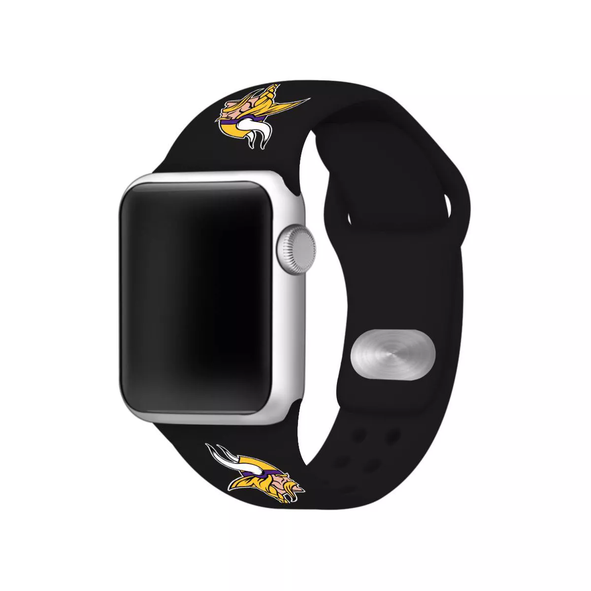 NFL Minnesota Vikings Apple Watch Compatible Silicone Band 38mm - Black