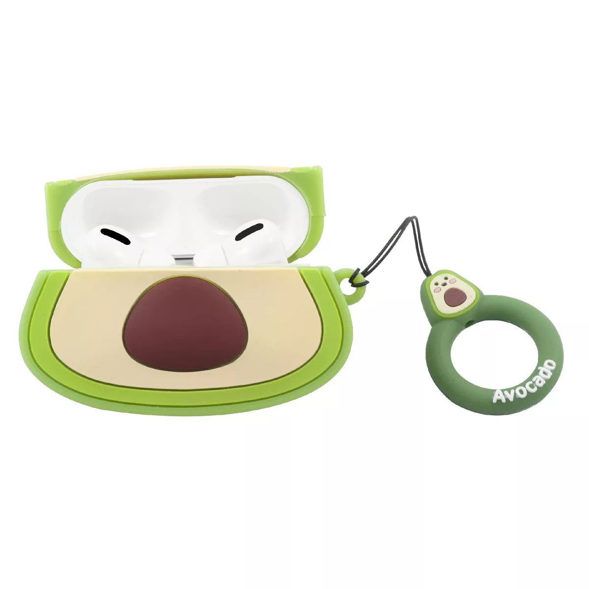 Insten Cute 3D Silicone Case For AirPods Pro, Avocado Cartoon Cover with Ring Strap