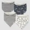 Gerber Baby Boys' 4pk Bear Bandana Bib - Cream/Gray