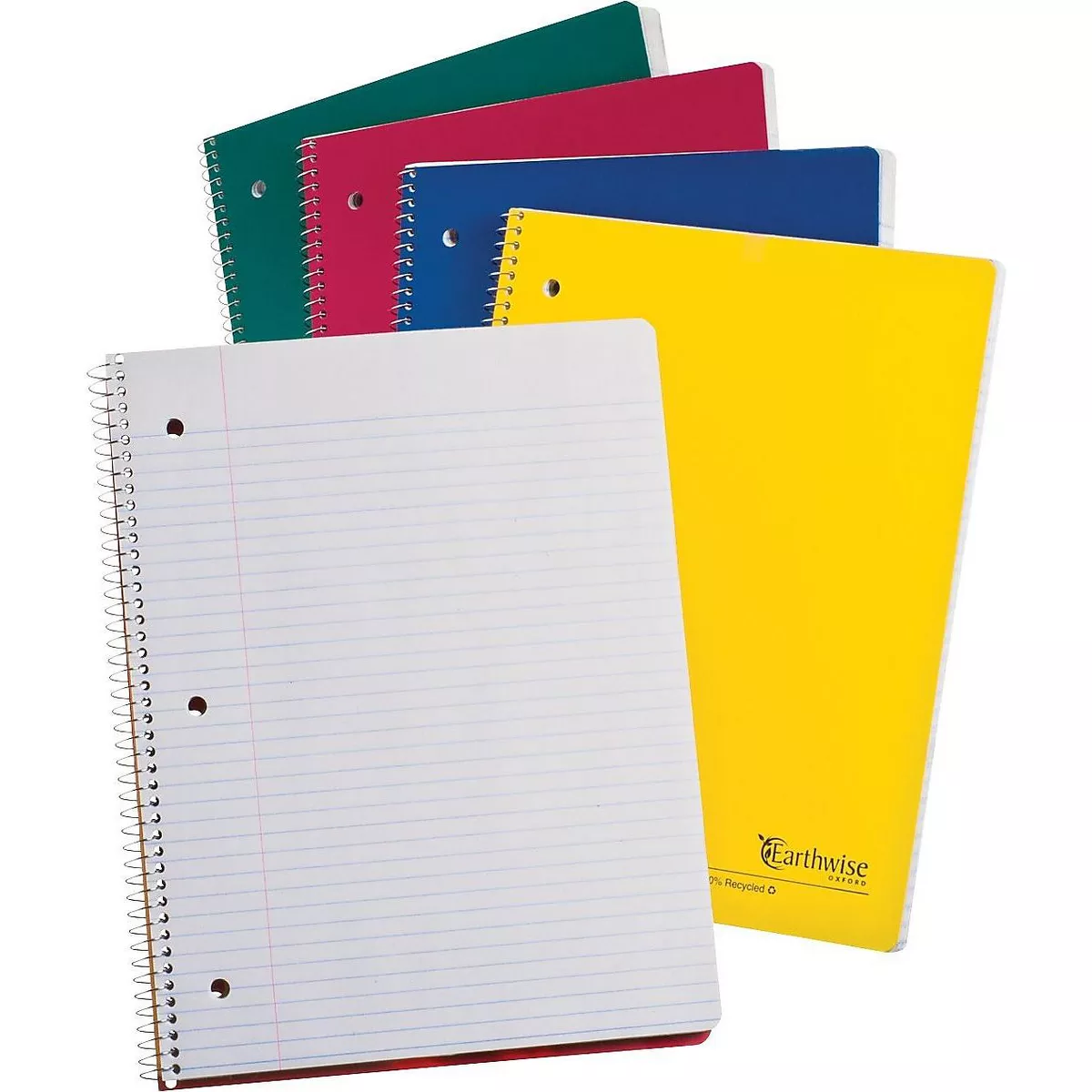 Oxford Earthwise 100% Recycled Single Subject Notebooks 8 1/2 x 11 White 100 Sheets 25207