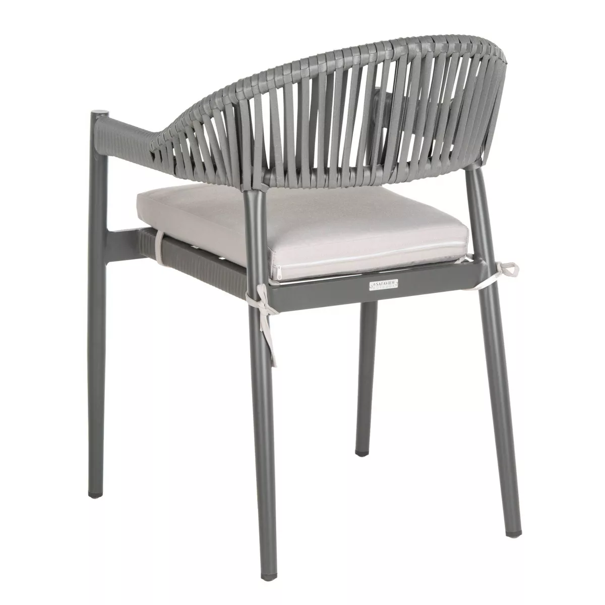 Greer 2pk Stackable Rope Accent Chair - Gray/Gray Cushion - Safavieh