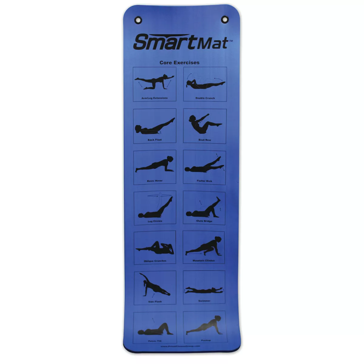 Prism Fitness 16mm Thick Smart Self-Guided Stretching and Exercise Mat for Yoga, Pilates, and Stretching, Blue