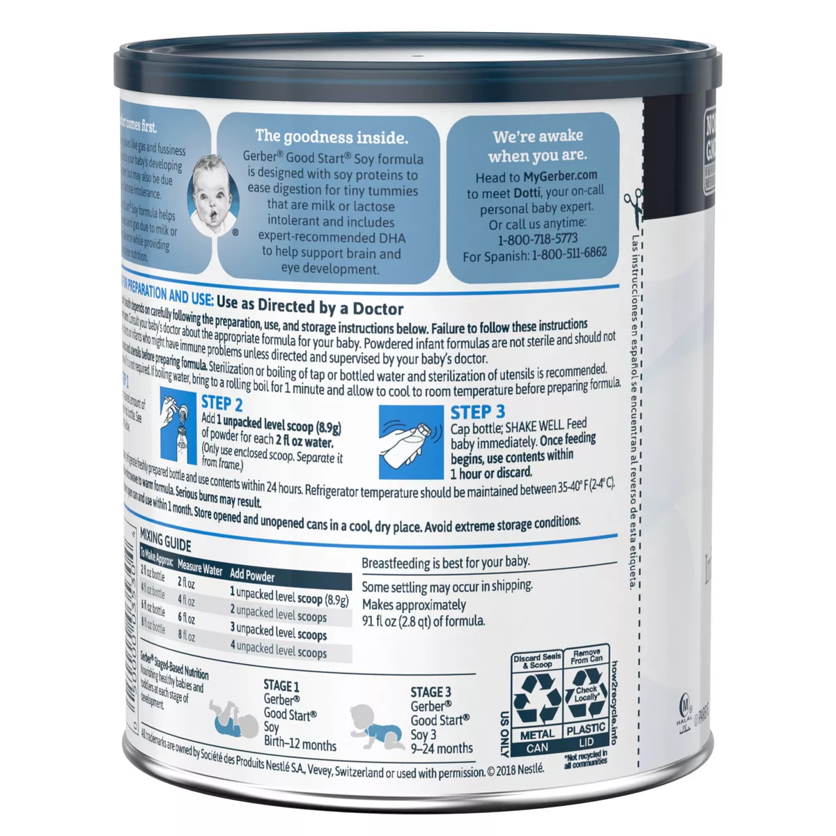 Gerber Good Start Stage 1 Soy Non-GMO Powder Infant Formula - 12.9oz