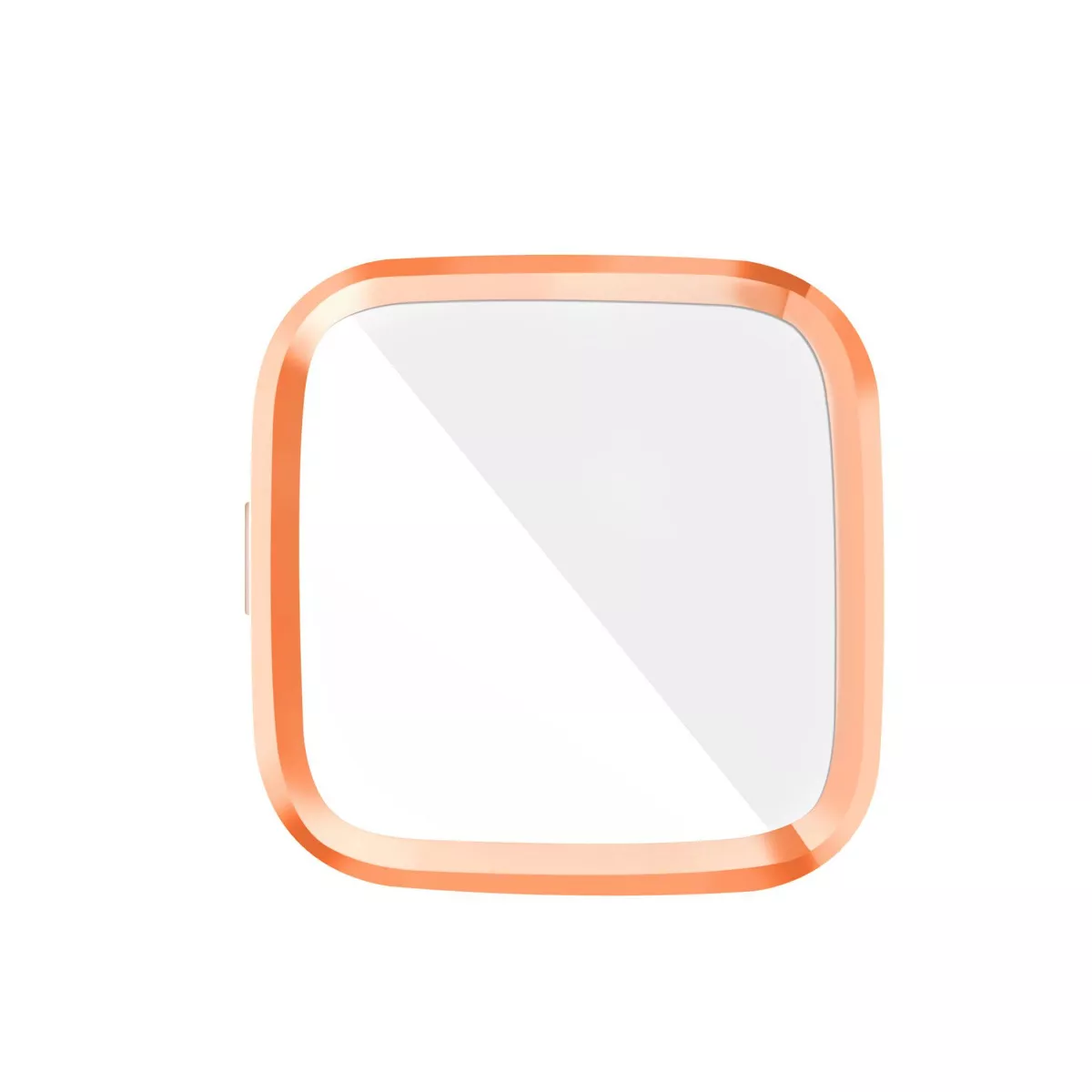 Insten Screen Protector with Soft TPU Rubber Protective Case Bumper Compatible with Fitbit Versa 2, Clear/Rose Gold