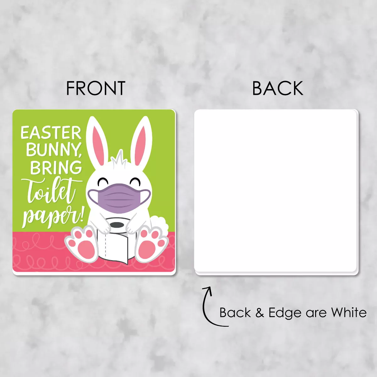 Big Dot of Happiness Quarantine Easter - Funny 2021 Egg and Bunny Party Decorations - Drink Coasters - Set of 6