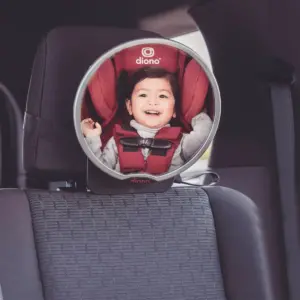 Diono Easy View Baby Car Mirror Adjustable Safety Car Seat Mirror for Rear Facing Infant Crash Tested - Silver