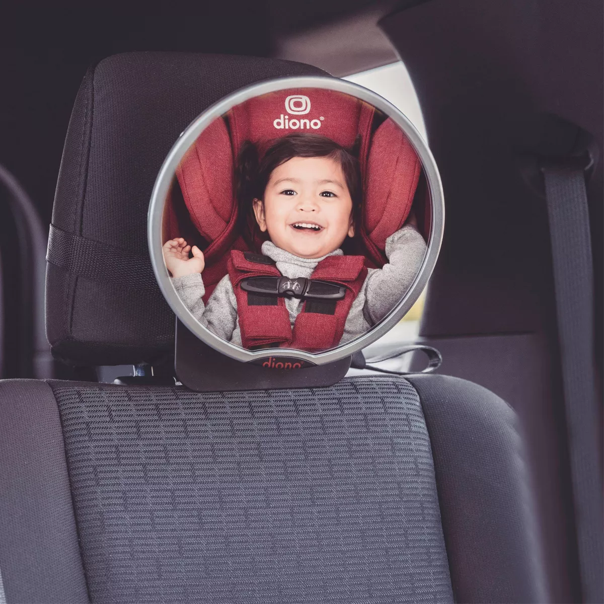 Diono Easy View Baby Car Mirror Adjustable Safety Car Seat Mirror for Rear Facing Infant Crash Tested - Silver