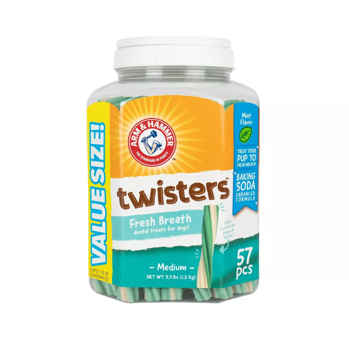 Arm & Hammer Twisters Dental Dog Treats - 57ct