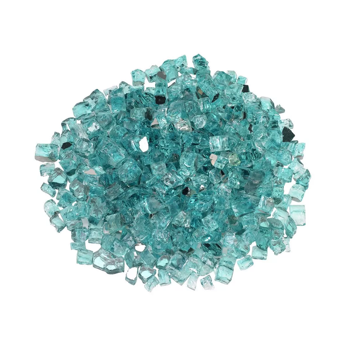 American Fire Glass 10 Pound Jar 1/2 Inch Reflective Fire Glass, Azuria Blue