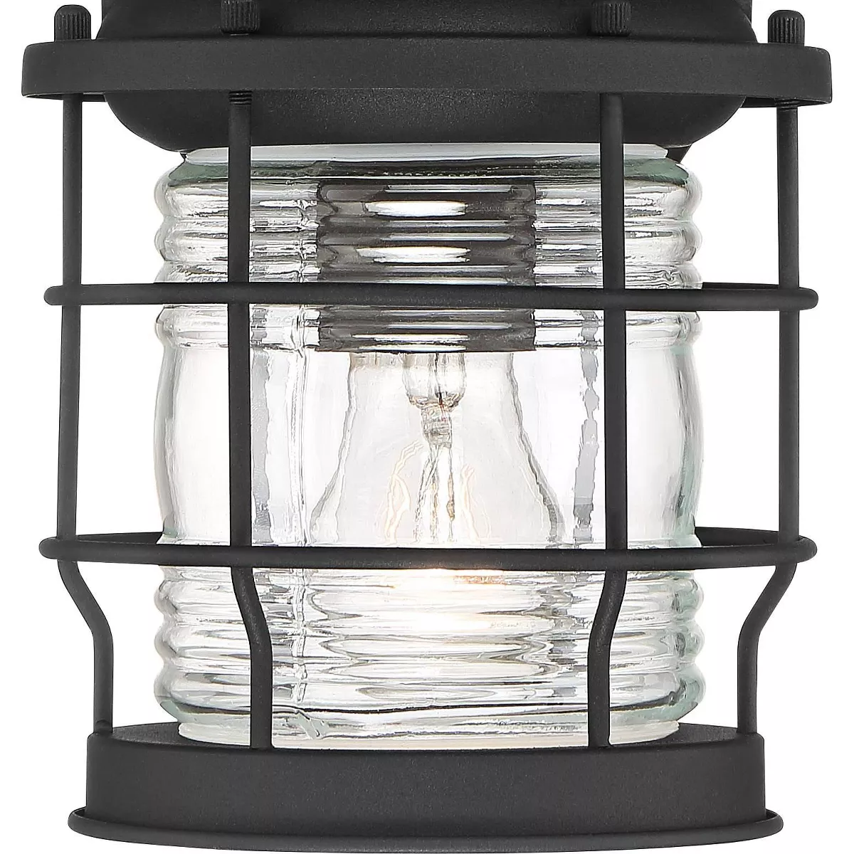 John Timberland Nautical Outdoor Wall Light Fixture Textured Black Cage 12