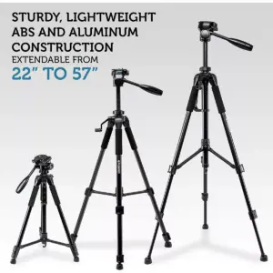 Polaroid 57-Inch Photo/Video Tripod with Deluxe Tripod Carrying Case for Digital Cameras and Camcorders