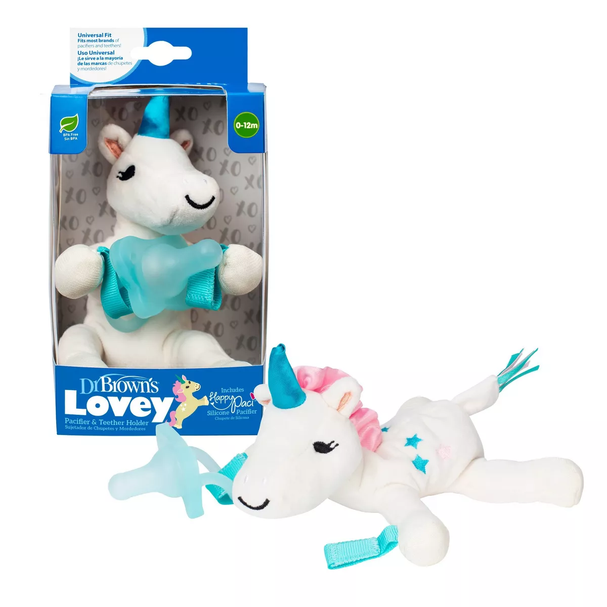Dr. Brown's Unicorn Lovey Pacifer & Teether Holder
