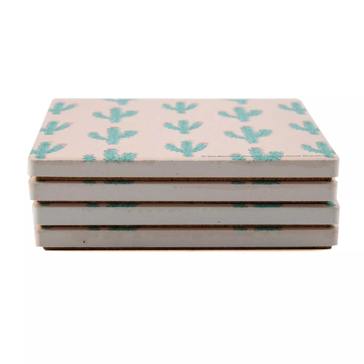 4pk Ceramic Pink Cactus Print Coasters - Thirstystone