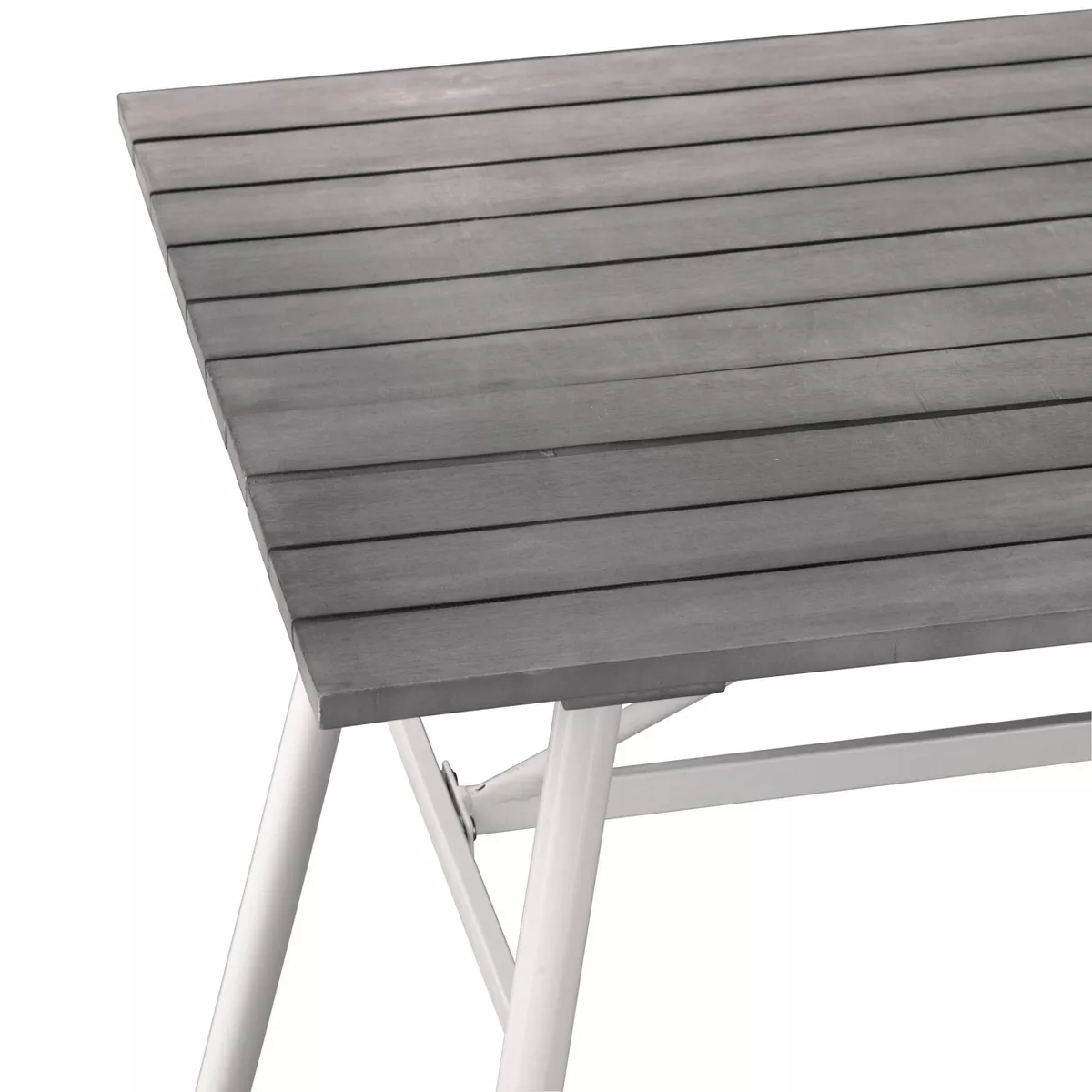4-Person Francyne Indoor/Outdoor Rectangular Dining Table Gray and White - Aiden Lane
