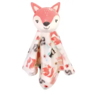 Hudson Baby Infant Girl Plush Blanket with Security Blanket, Girl Fox, One Size