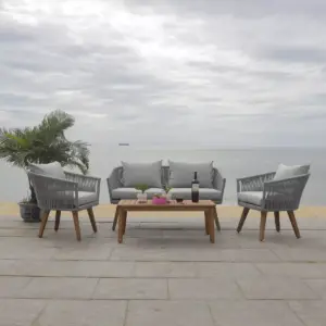 Velso 4pc Living Set - Gray/Natural - Safavieh