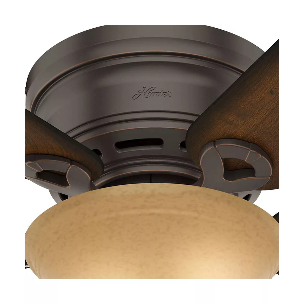 Hunter Fan Company 51023 Conroy Low Profile 42 Inch 5 Blade Ceiling Fan with 2 Energy Efficient 6.5 Watt LED Light Bulbs, Onyx Bengal