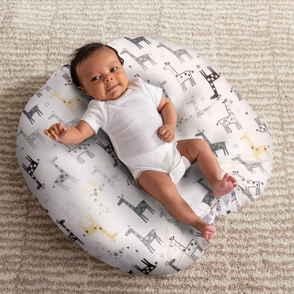 Boppy Original Newborn Lounger - Gray/Gold Giraffe
