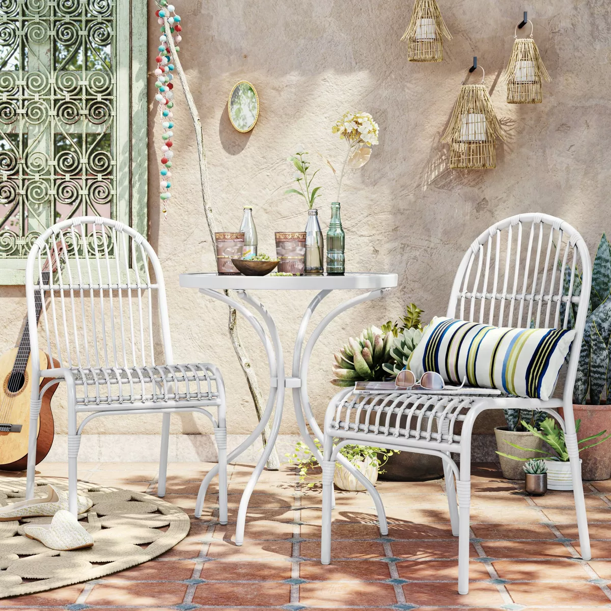 Myrtle 3pc Metal Patio Bistro Set - White - Opalhouse™