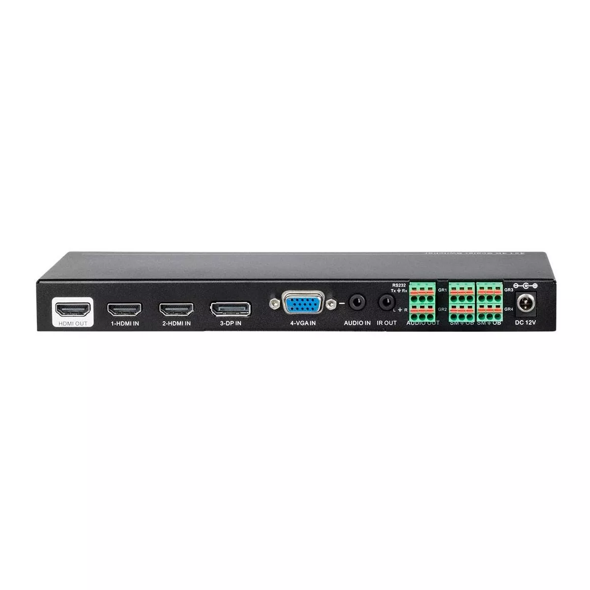Monoprice Blackbird Scaler and 4x1 Switch - Black | CEC, Auto Switching, IR Learning, HDMI 1.4, HDCP 2.2, 4K @ 30Hz 4:4:4